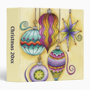 Beautiful Glass Colourful Christmas Ornaments Binder