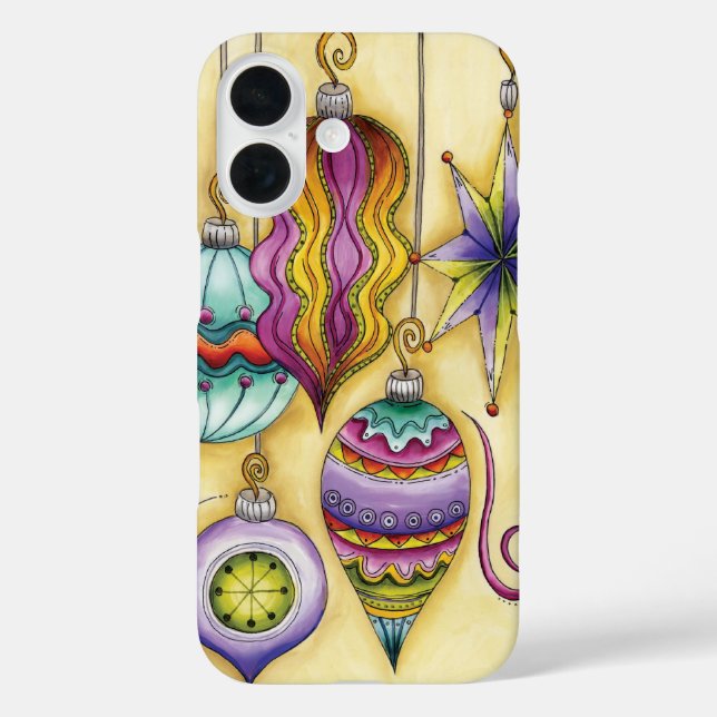 Beautiful Glass Colourful Christmas Ornaments Case-Mate iPhone Case (Back)