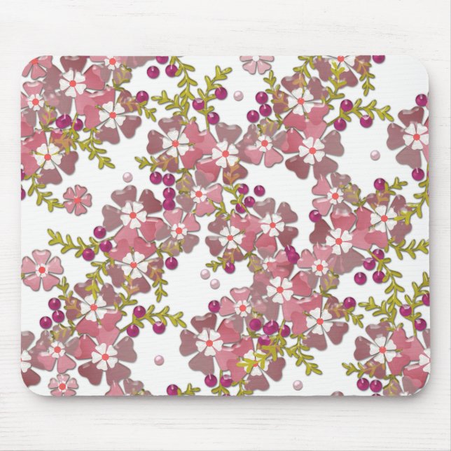 Beautiful glass flowers mouse pad (Front)