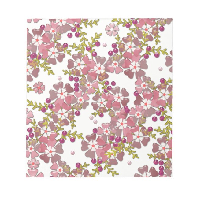 Beautiful glass flowers notepad (Front)