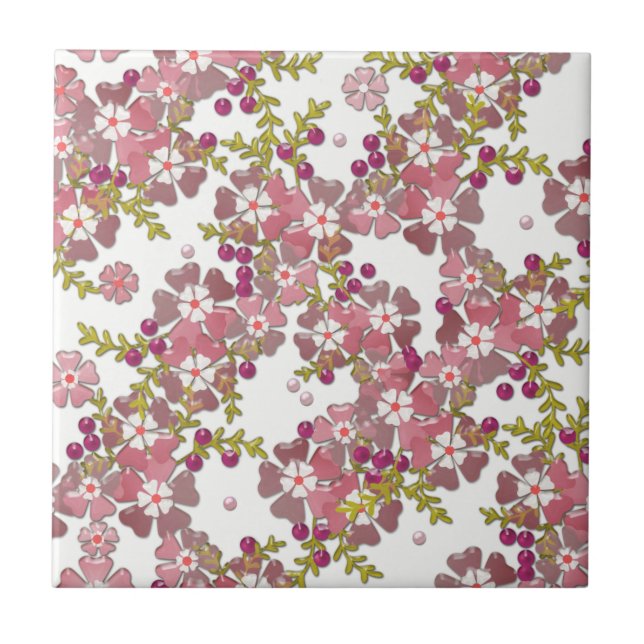 Beautiful glass flowers tile (Front)
