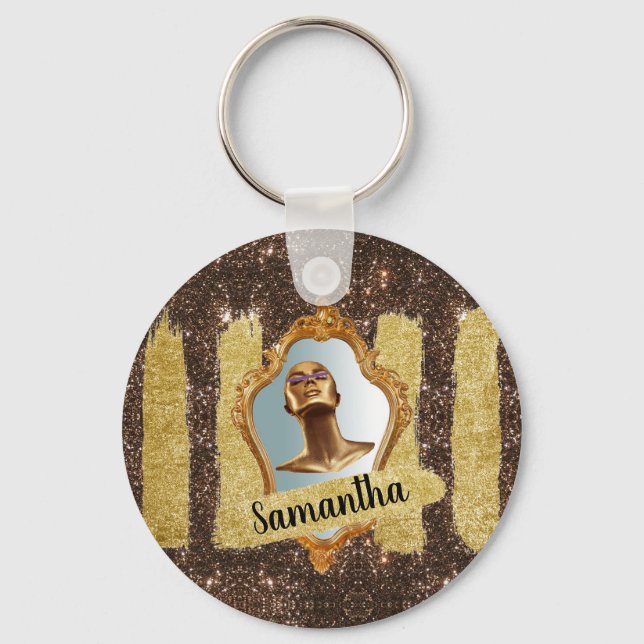 Beautiful Glitter Elegant Chic Glitter Keychain (Front)