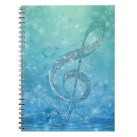 Beautiful glittery shining effect blue treble clef
