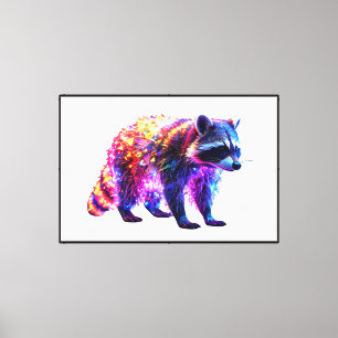 Beautiful Glowing Raccoon Canvas Print