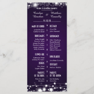 Beautiful Glowing Stars Purple Wedding Program