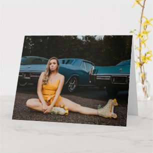 beautiful goddess in Vintage Fashion greeting card