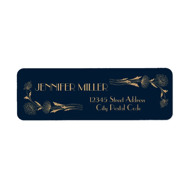 Beautiful gold Art Deco flowers (Front)