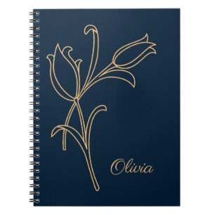 Beautiful gold Art Deco tulips Notebook
