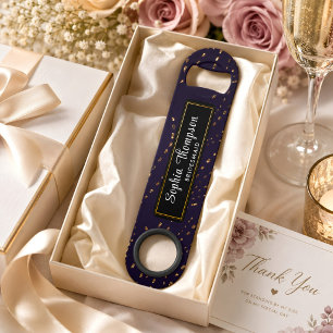 Beautiful Gold Black Bridesmaid Wedding Favour Bar Key