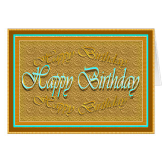 Beautiful gold brown in green-blue text birthday