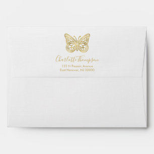 Beautiful Gold Butterfly Envelope