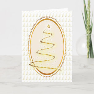 Beautiful Gold Christmas Tree Customizable Card
