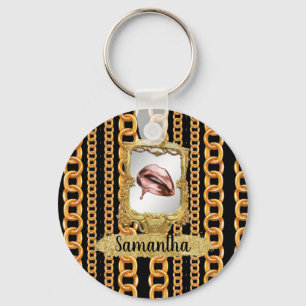 Beautiful Gold Elegant Chic Custom Keychain