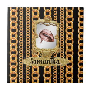 Beautiful Gold Elegant Chic Custom Tile