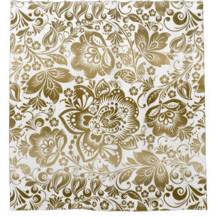 Beautiful Gold Flowers Seamless Pattern
