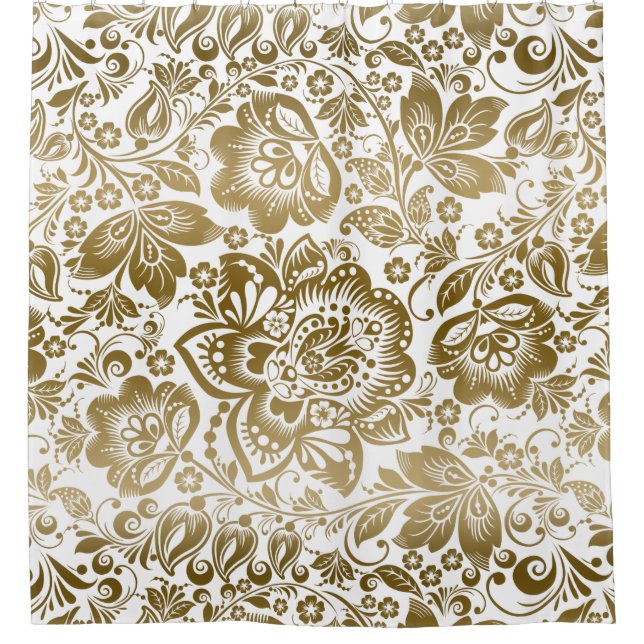 Beautiful Gold Flowers Seamless Pattern (Front)