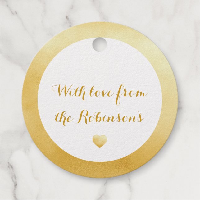 Beautiful Gold Foil Customizable Favour Tags (Back)