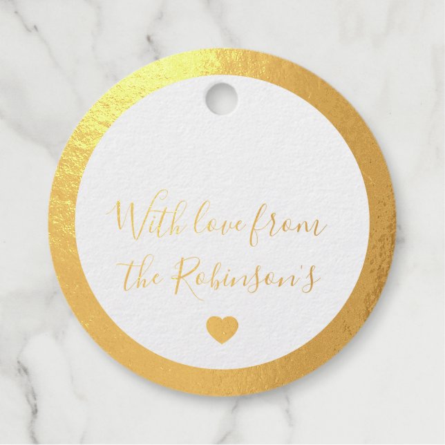 Beautiful Gold Foil Customizable Favour Tags (Front)