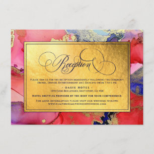 *Beautiful Gold Foil Reception Directions Wedding Enclosure Card