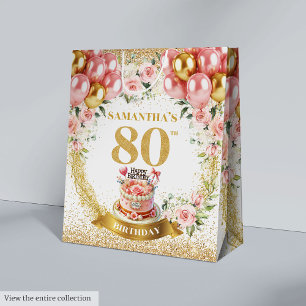 Beautiful Gold Number 80th Birthday Sparkle Bag