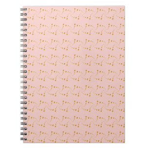 Beautiful Gold Swirling Dots o Coral Pink Notebook
