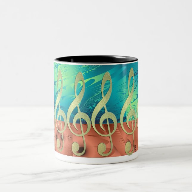 Beautiful Gold Treble Clef Mug (Center)