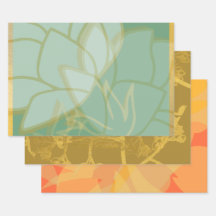 Beautiful Gold Turquoise Orange Floral