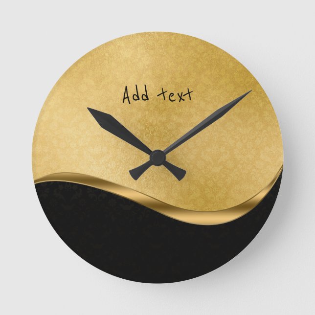 Beautiful golden black elegant  round clock (Front)