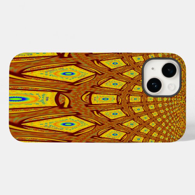 Beautiful Golden Brown African Tribal Print vector Case-Mate iPhone Case (Back (Horizontal))