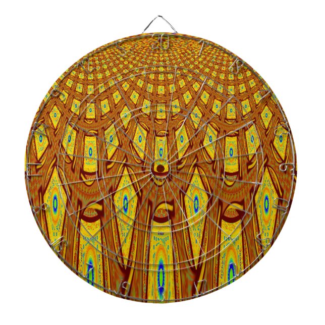 Beautiful Golden Brown African Tribal Print vector Dartboard (Front)