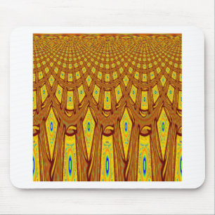 Beautiful Golden Brown African Tribal Print vector Mouse Pad