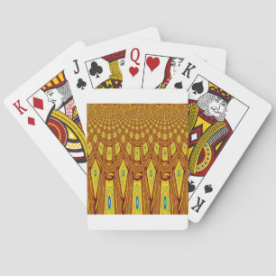 Beautiful Golden Brown African Tribal Print vector Playing Cards