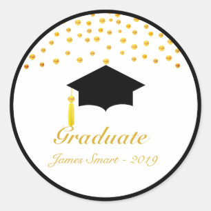 Beautiful Golden Confetti Graduate Sticker