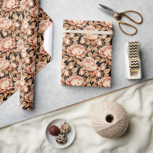 Beautiful Golden Flowers Wrapping Paper
