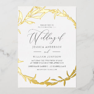 Beautiful Golden Leaf Wreath Foil Wedding