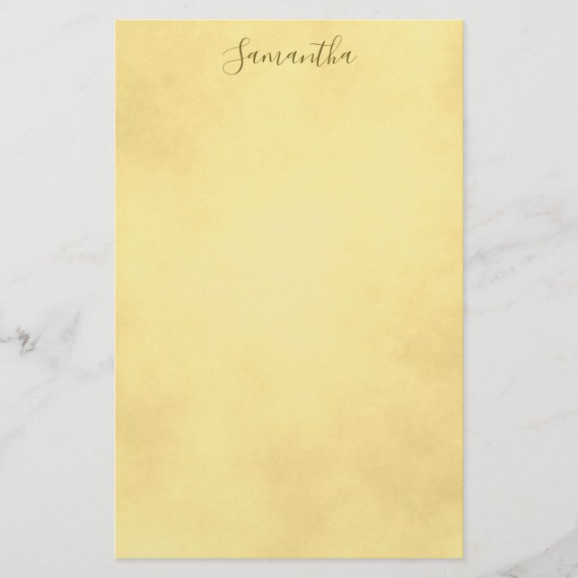 Beautiful Golden Parchment Stationery (Front)