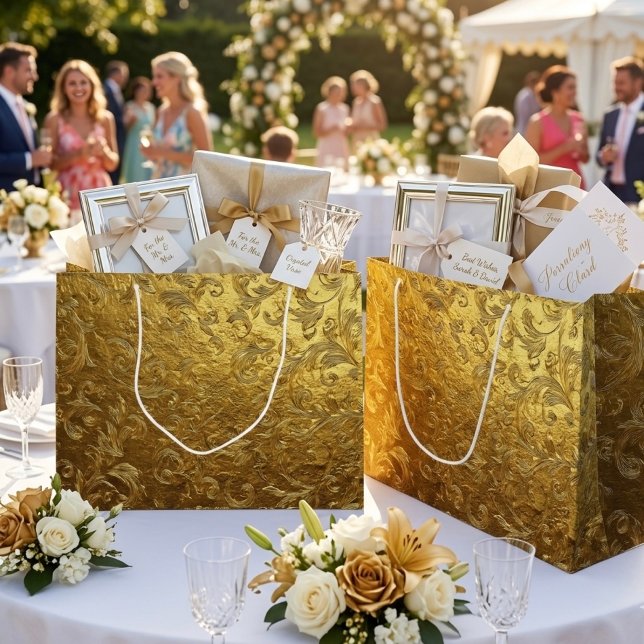 Beautiful Golden pattern Large Gift Bag (Creator Uploaded)