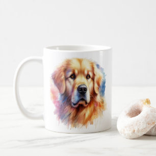 Beautiful Golden Retriever in Watercolor Coffee Mug