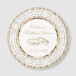 Beautiful Golden Wedding Bands Magnet<br><div class="desc">Wedding Day Favour Magnet. A Wedding Day Keepsake from the Bride and Groom ready to personalize. ⭐This Product is 100% Customizable. Graphics and / or text can be added, deleted, moved, resized, changed around, rotated, etc... ⭐ (Please be sure to resize or move graphics if needed before ordering) 99% of...</div>