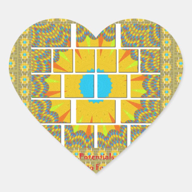 Beautiful golden yellow amazing graphic design   heart sticker (Front)