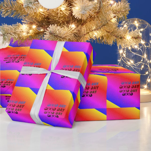 Beautiful  GOOD DAY  RED PINK BLUE MANDALA   Wrapping Paper (Holidays)