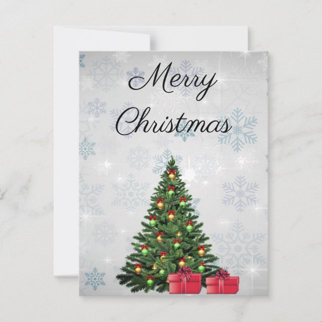 Beautiful, Gorgeous, Sparkly, Pine Tree  Holiday Card (Front)