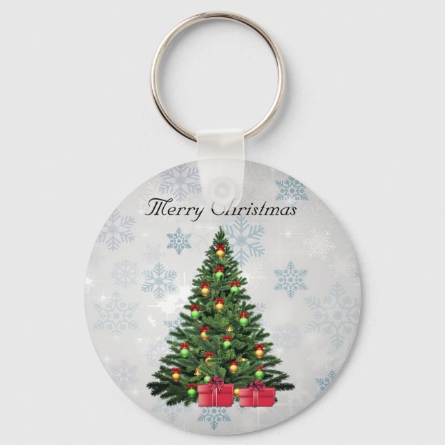 Beautiful, Gorgeous, Sparkly, Pine Tree Keychain (Front)
