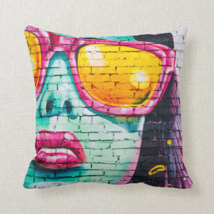 Beautiful Graffiti Throw Pillow