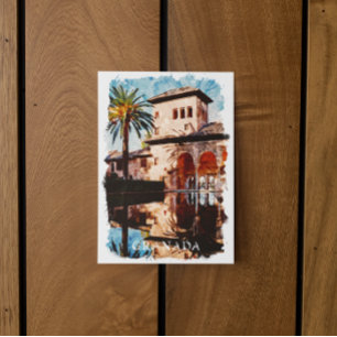 Beautiful Granada Spain Alahmbra Travel Postcard