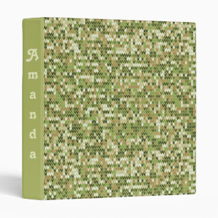 Beautiful granny knit pattern in green olive color binder