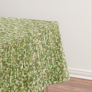 Beautiful granny knit pattern in green olive colou tablecloth