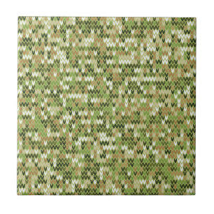 Beautiful granny knit pattern in green olive colou tile