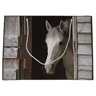 Beautiful Gray Mare Horse Large Gift Bag