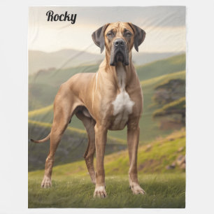 Beautiful Great Dane Personalized Fleece Blanket